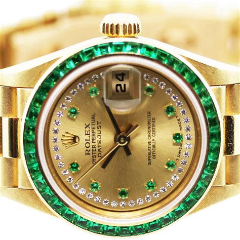 emerald dial rolex|rolex diamond set watches.